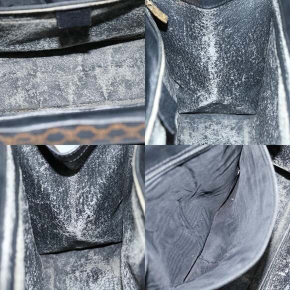 CELINE Macadam Canvas Hand Bag Pvc Black - Picture 12 of 13